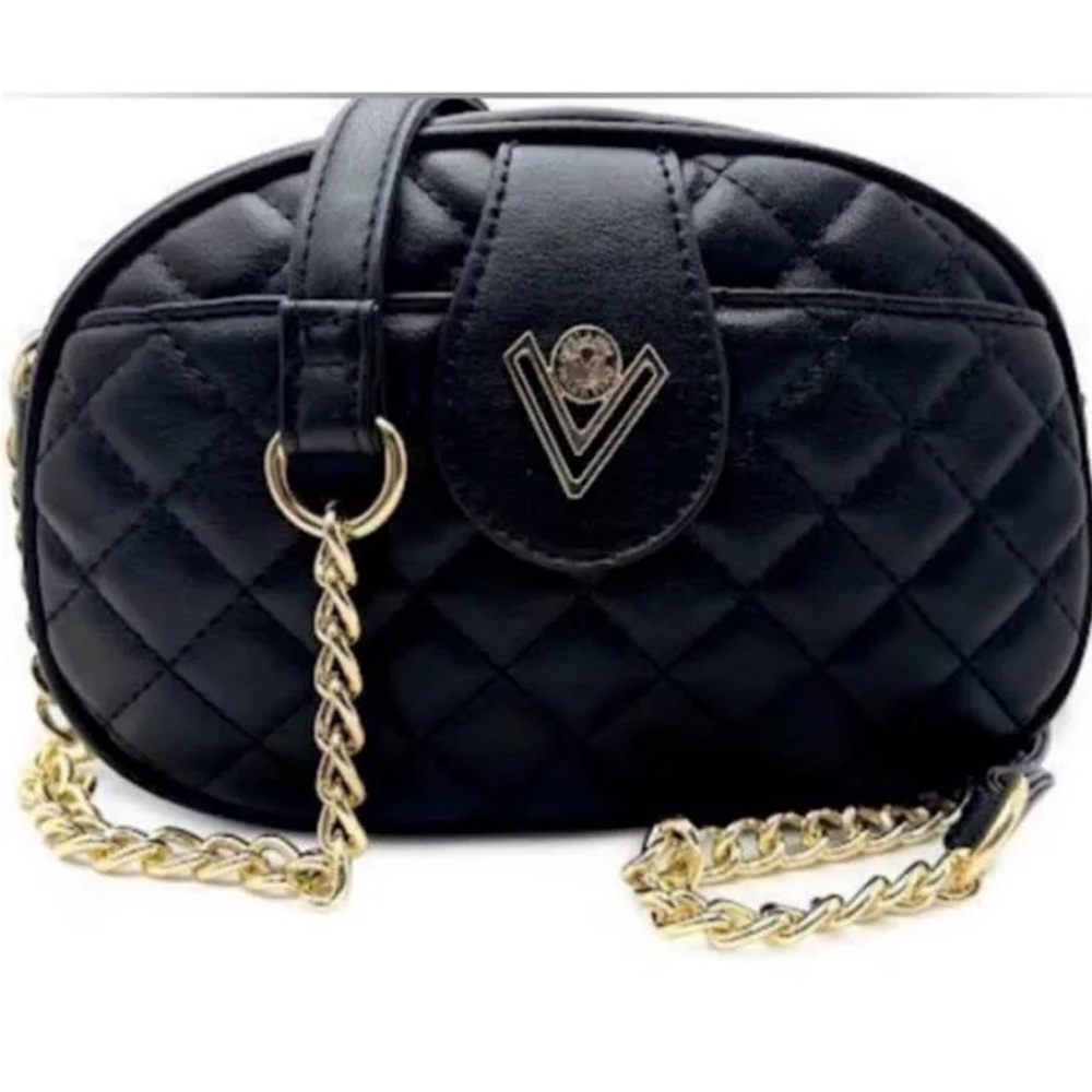 VALENTINO ORLANDI ITALY Black Quilted CROSSBODY BAG NWT